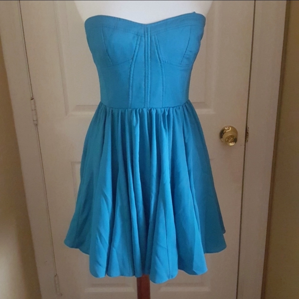 Greylin strapless blue dress, size M - Picture 1 of 7